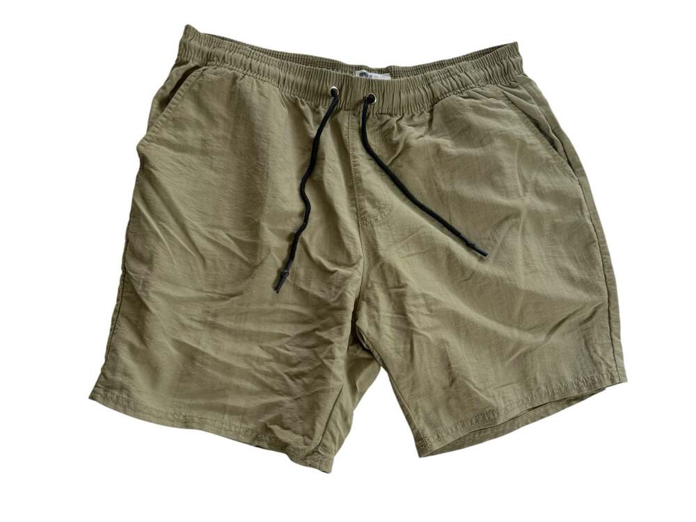 LIRX Men's Olive Green Nylon Casual Drawstring Shorts